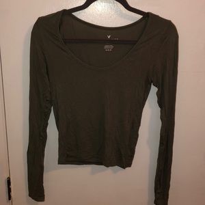 American EagleLong Sleeve Crop Top